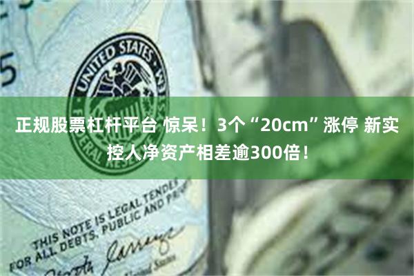 正规股票杠杆平台 惊呆！3个“20cm”涨停 新实控人净资产相差逾300倍！